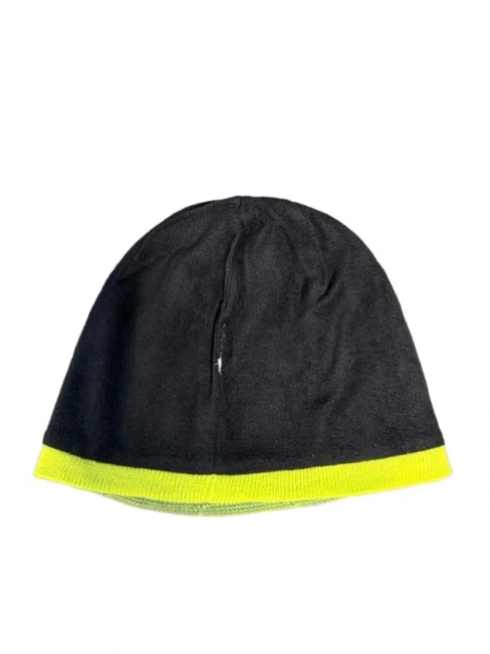 Spyder Nebula Reversible Beanie Lime Green Knit Black Fleece Winter Ski Hat